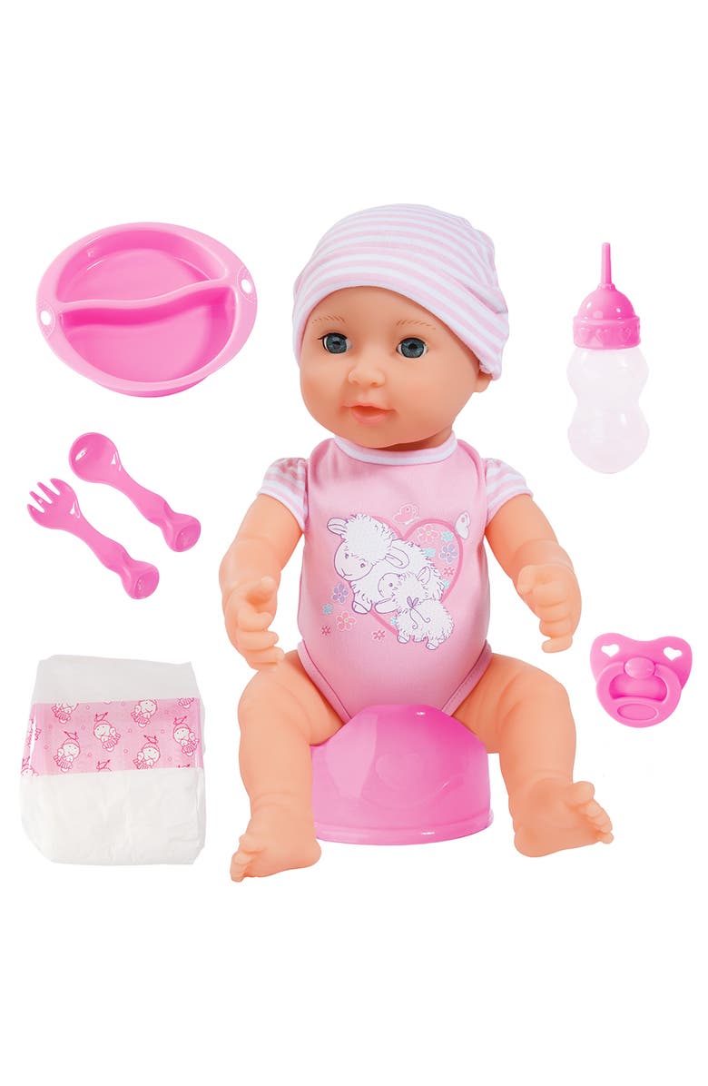 Bayer Design Piccolina Newborn Baby Doll 16 Inch Pink Sheep, Main, color, Multicolored