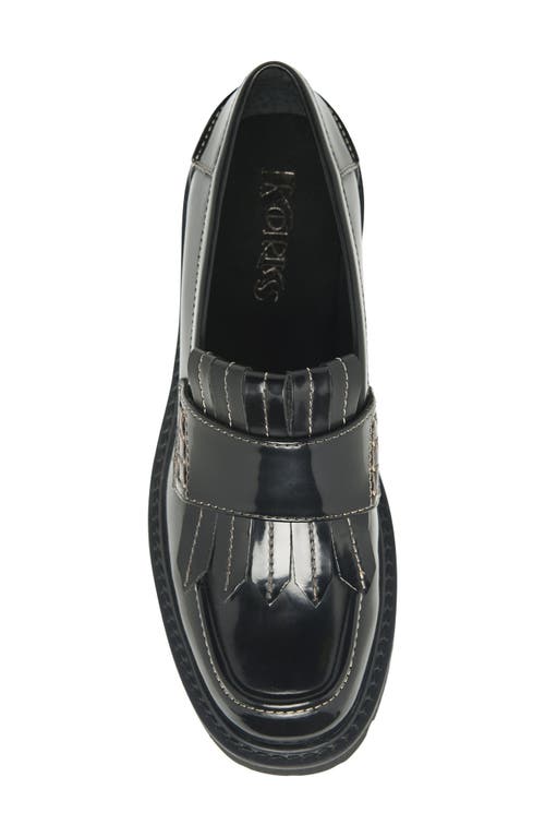 Korks Frida Kiltie Fringe Loafer In Black