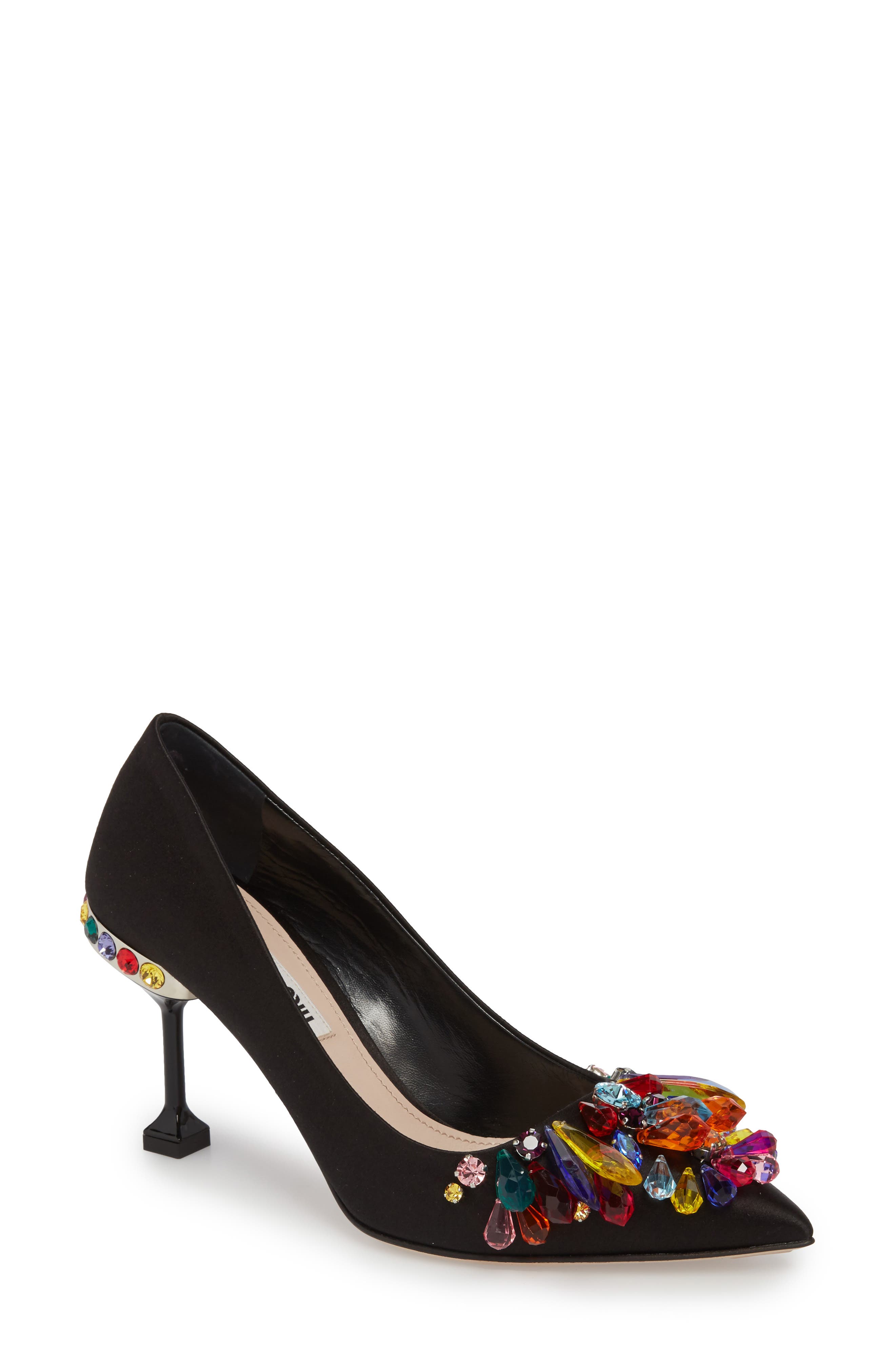 Miu Miu Crystal Embellished Pump, Main, color, 