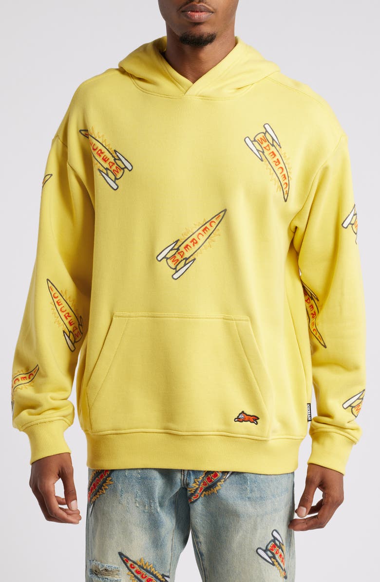 ICECREAM Rockets Embroidered Hoodie, Main, color, Cream Gold
