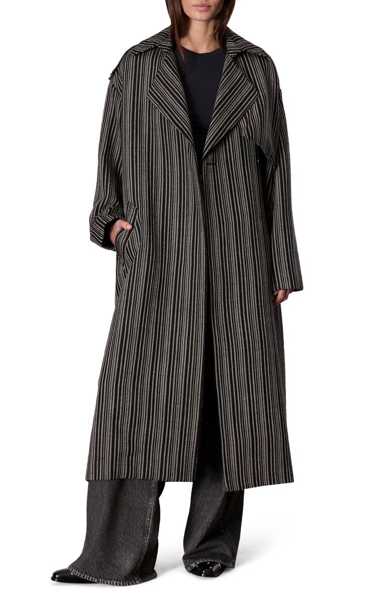 rag & bone Jennie Herringbone Stripe Virgin Wool Coat, Main, color,