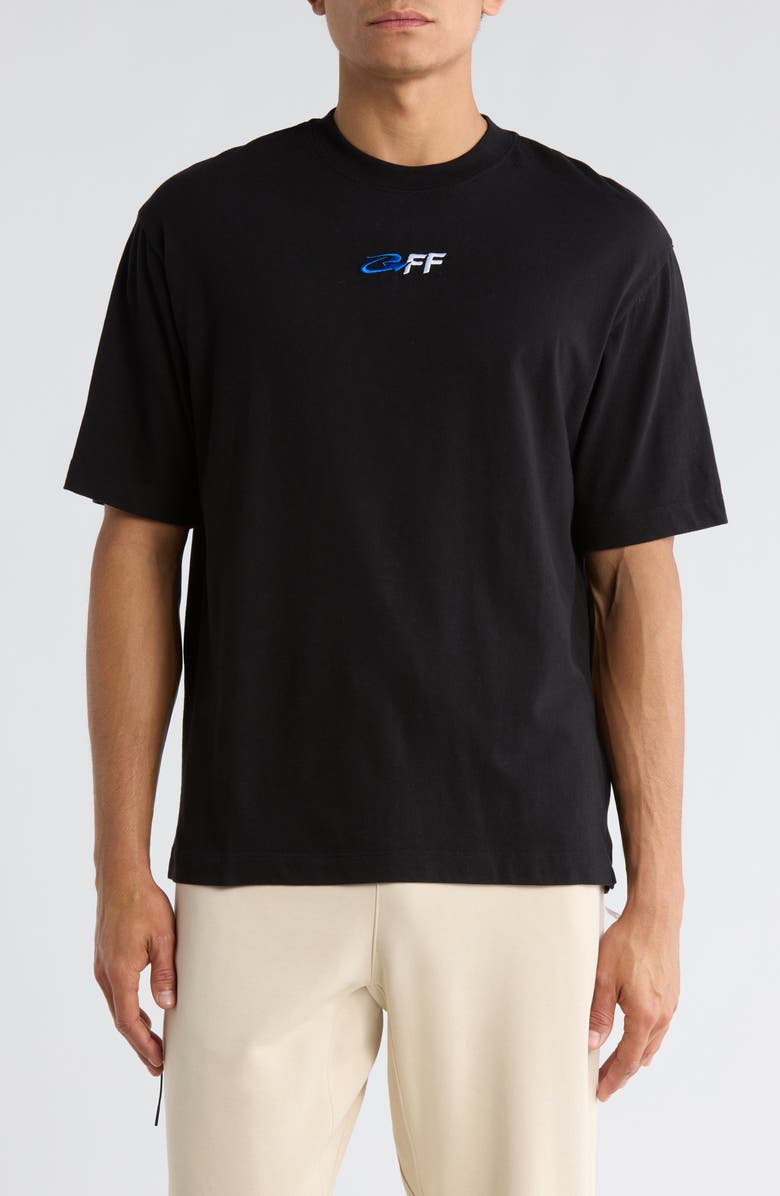 Off-White Embroidered Logo Skate T-Shirt, Main, color, Black And White