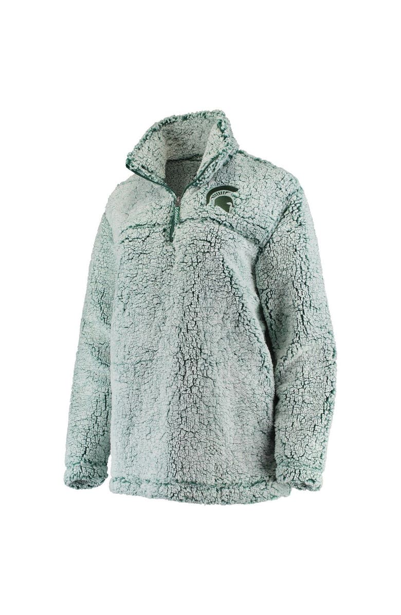 BOXERCRAFT Women's Green Michigan State Spartans Sherpa Super Soft Quarter Zip Pullover Jacket, Alternate, color, 