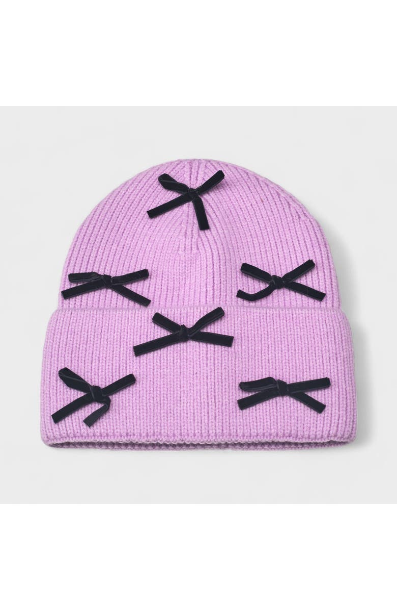 A Little Obsessed Women's Multi Bow Knit Beanie, Main, color, Blush