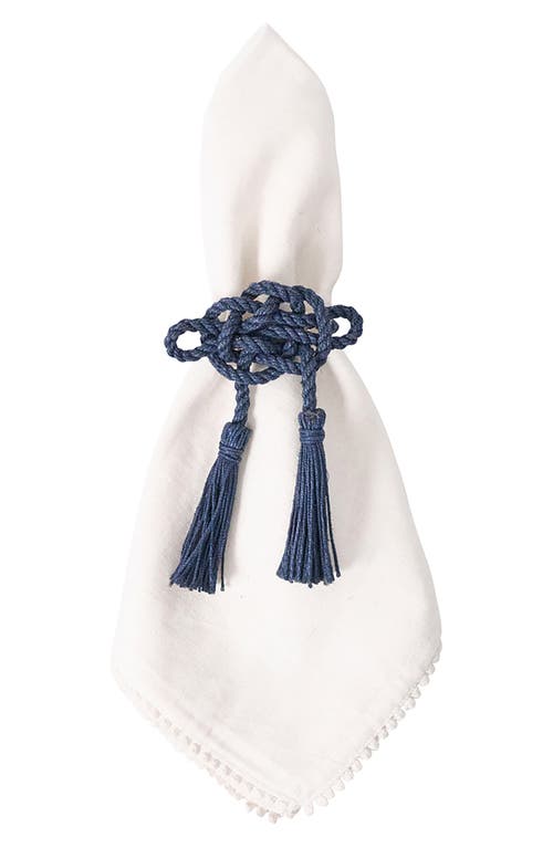Juliska Mystic Knot Set Of 4 Napkin Rings In Blue