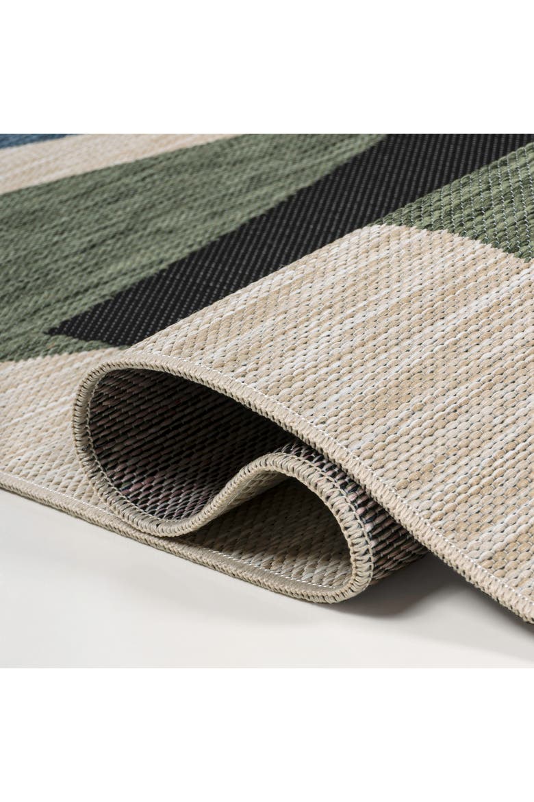Shelby Coastal Vintage Abstract Palm Leaf Indoor/Outdoor Area Rug, Alternate, color, Navy/Cream