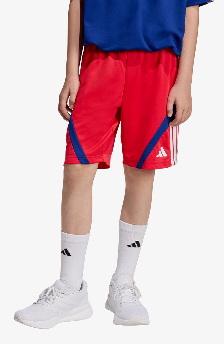 adidas House of Tiro Shorts, Main, color, Pure Ruby/ White/ Mystery Ink