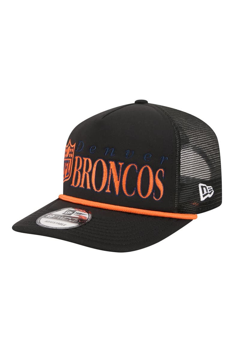 Men's New Era Black Denver Broncos Throwback Foam 19TWENTY Adjustable Hat, Alternate, color, Black