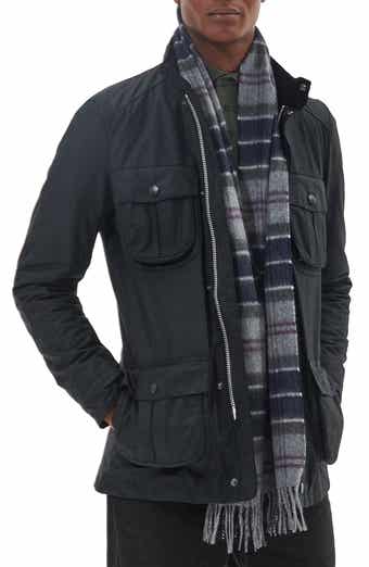 Barbour Tartan Lambswool & Cashmere Fringe Scarf