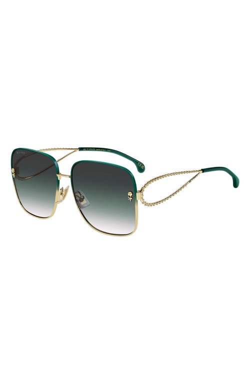 Etro 0070s Square Metal Sunglasses