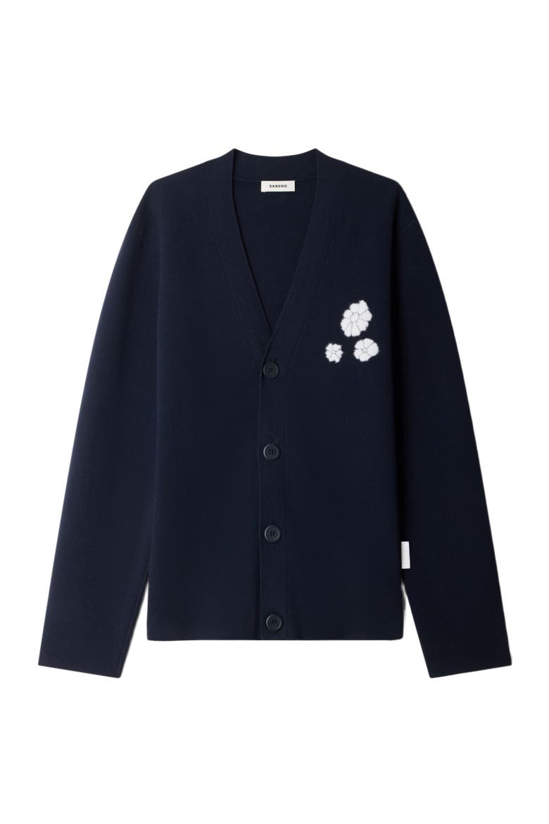 Cardigan with floral pattern, Alternate, color, Midnight blue