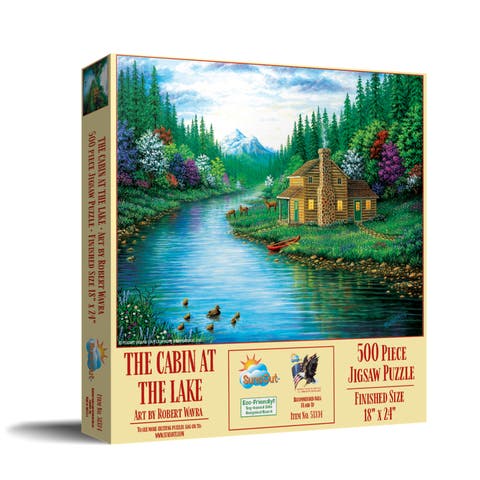The Cabin on the Lake 500 piece Jigsaw Puzzle for Adults