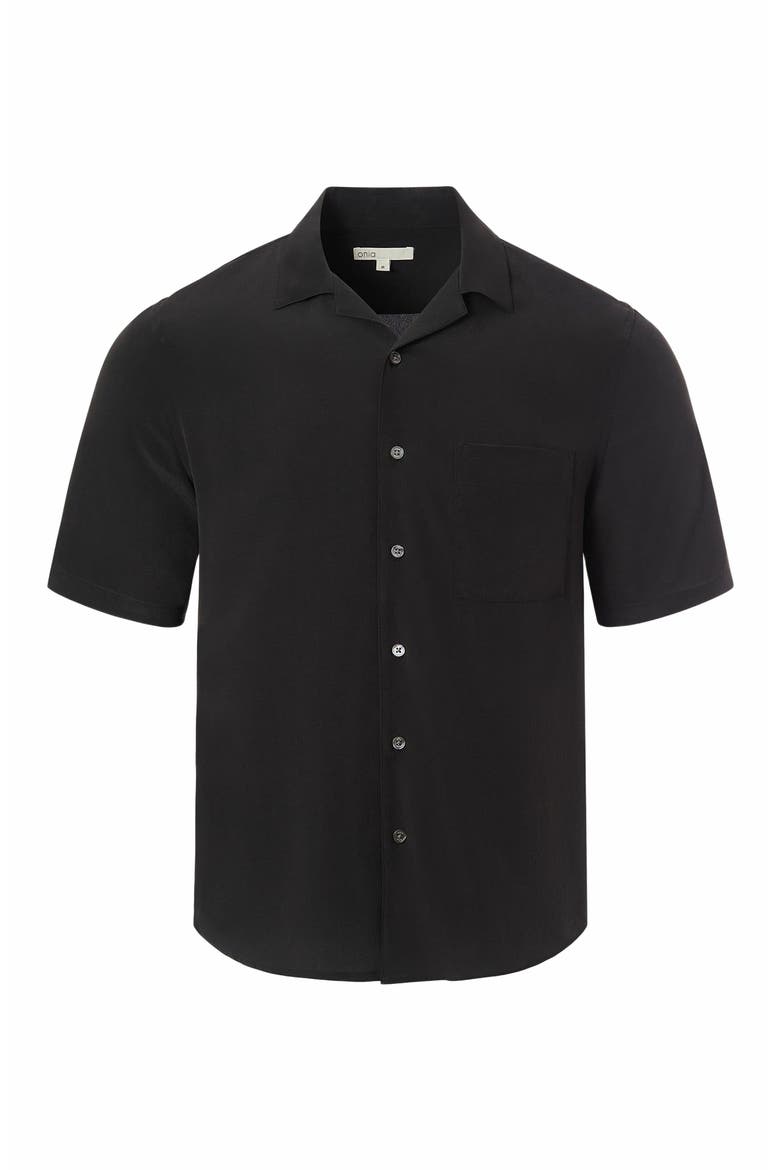 Silk Vacation Shirt, Alternate, color, BLACK