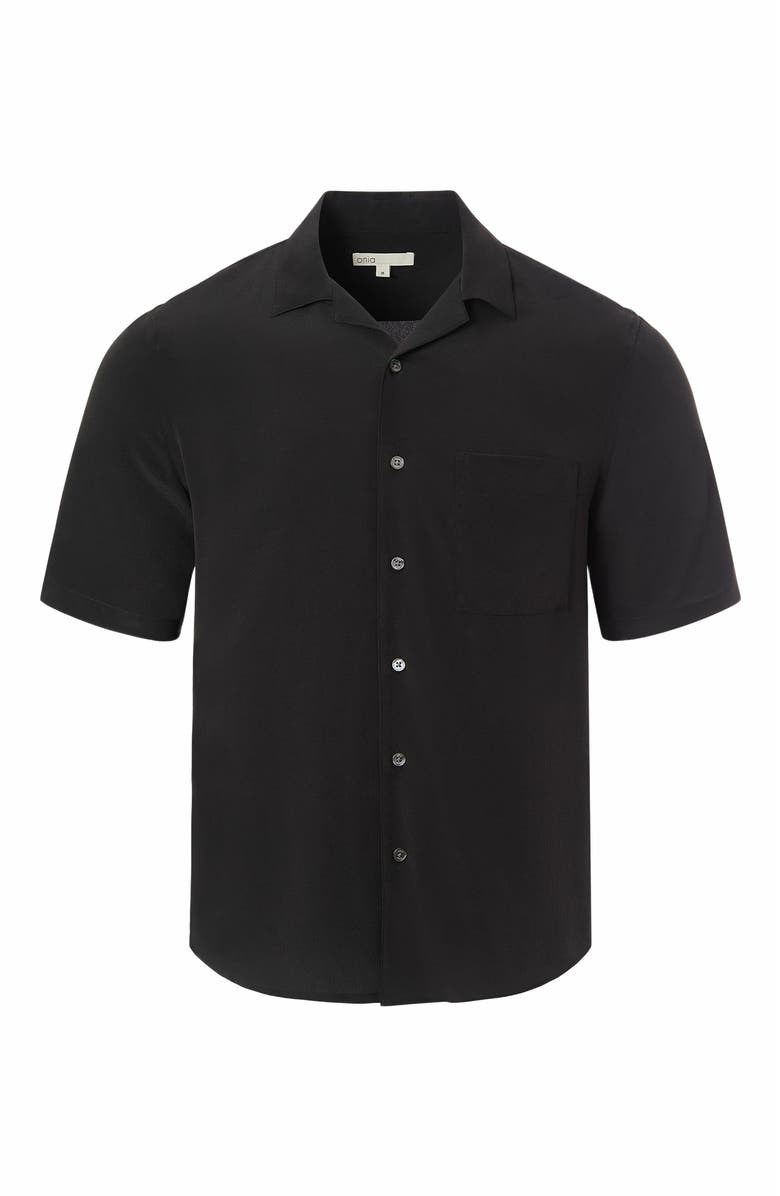 Onia Silk Vacation Shirt, Alternate, color, Black