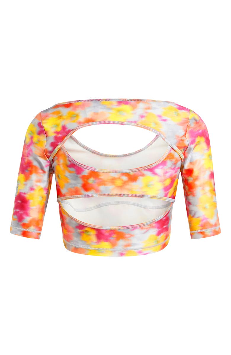 adidas by Stella McCartney Print Crop Top, Alternate, color, Active Gold