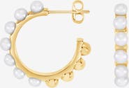 Dower & Hall Large White Timeless Pearl Hoops