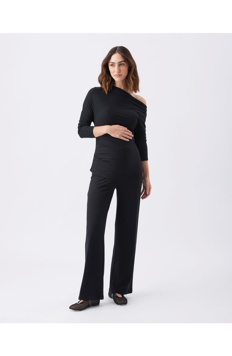Ripe Maternity Cindy Rib Knit Maternity Pant, Alternate, color, Black