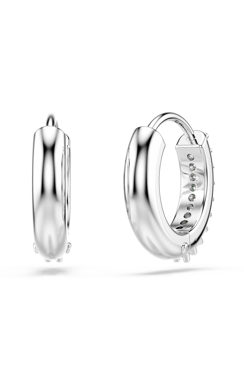 Swarovski Matrix Mini Hoop Earrings, Alternate, color, White/ Silver