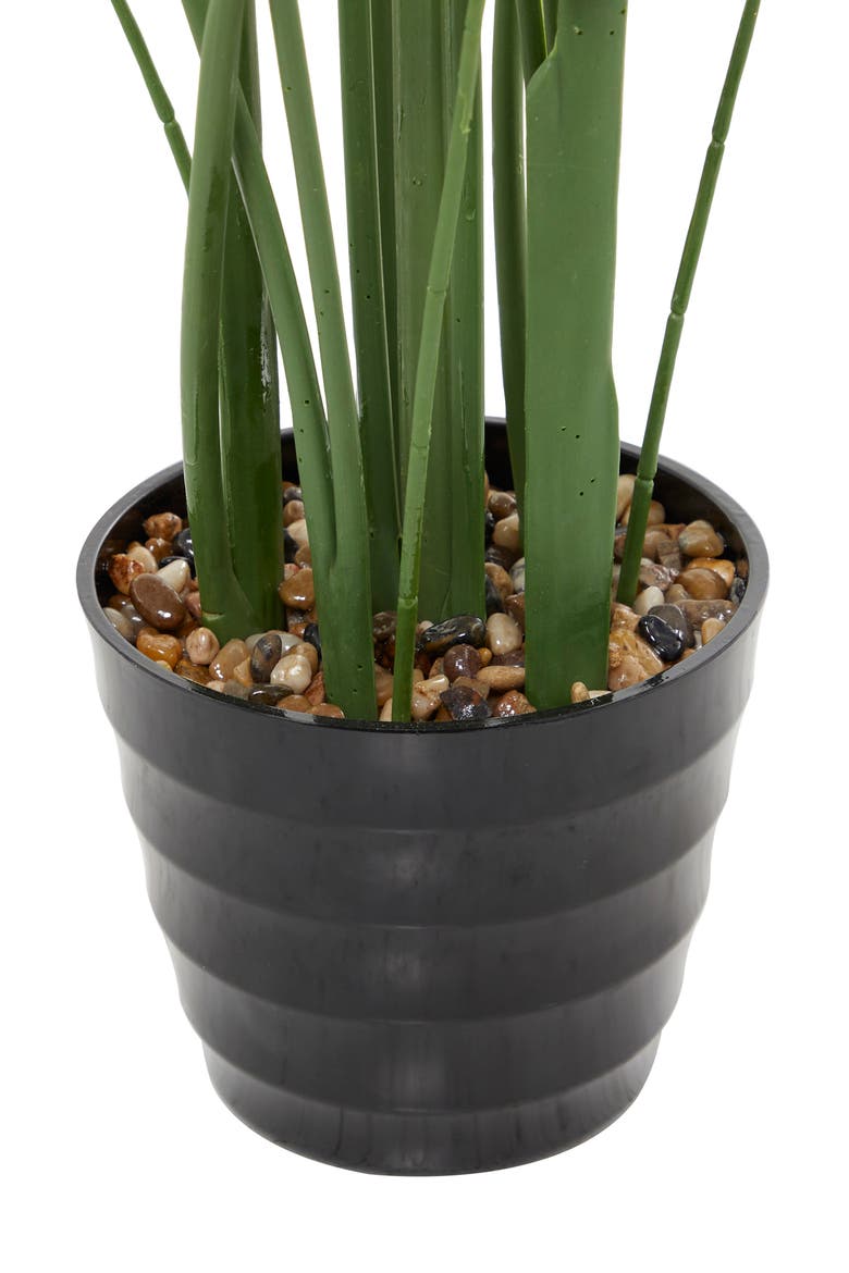 Green Faux Foliage Bird of Paradise Artificial Plant with Black Fluted Pot, Alternate, color, GREEN