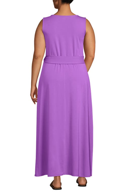 LANDS' END LANDS' END PLUS SIZE COTTON MODAL SLEEVELESS TIE WAIST MAXI DRESS 