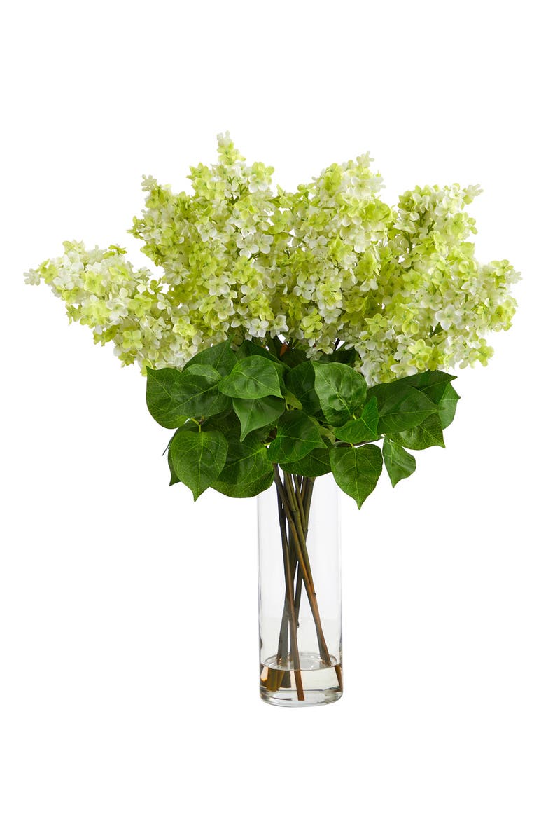 NEARLY NATURAL Artificial Lilac Bouquet in Vase, Main, color,