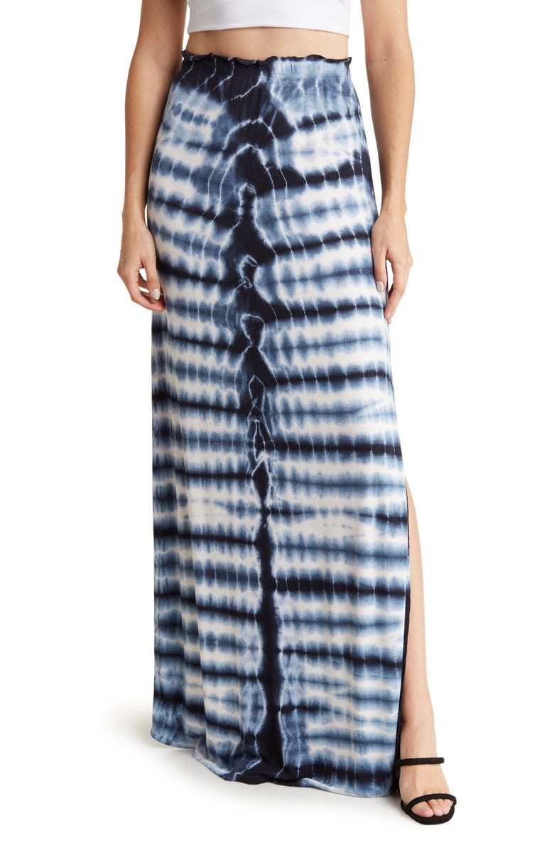 GO COUTURE Tie Dye Slit Maxi Skirt, Main, color, Summer Song