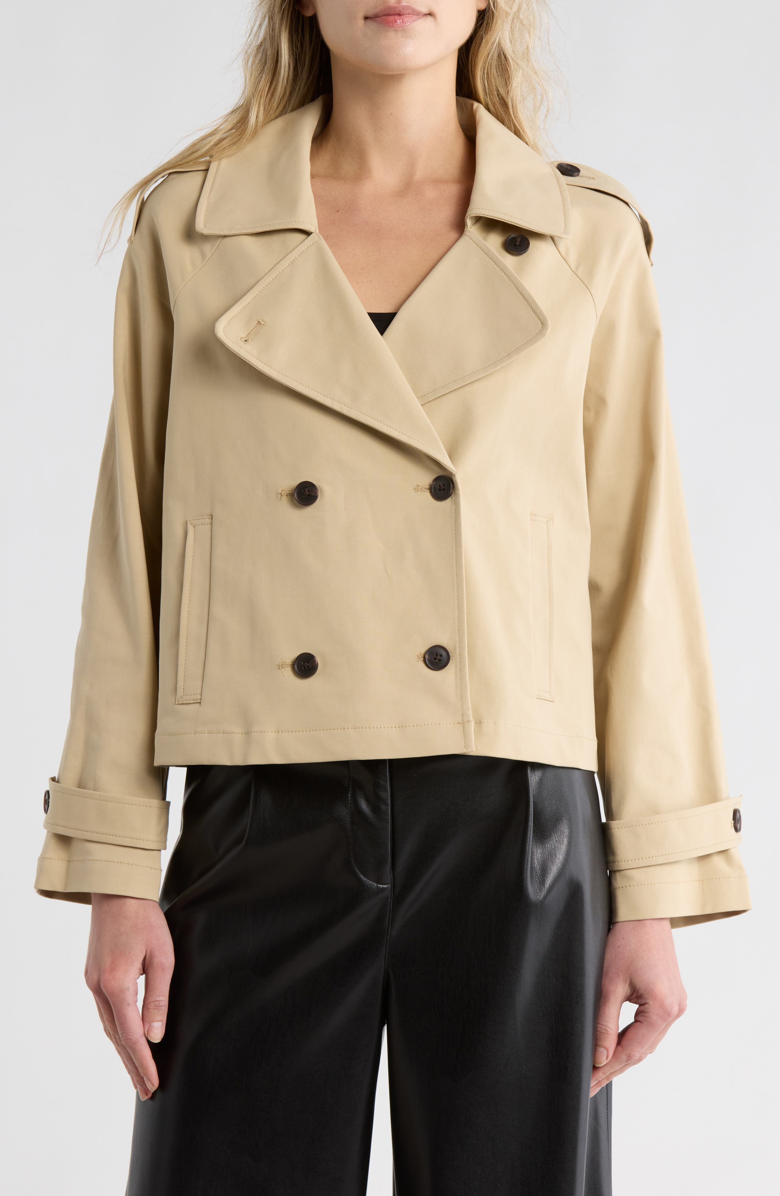Nordstrom Double Breasted Crop Trench