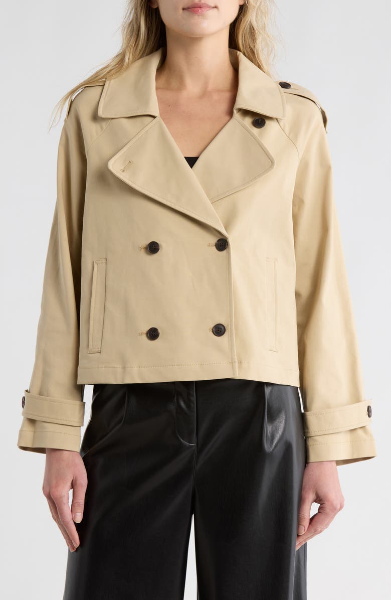 Nordstrom Double Breasted Crop Trench, Main, color, 