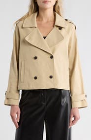 Nordstrom Double Breasted Crop Trench