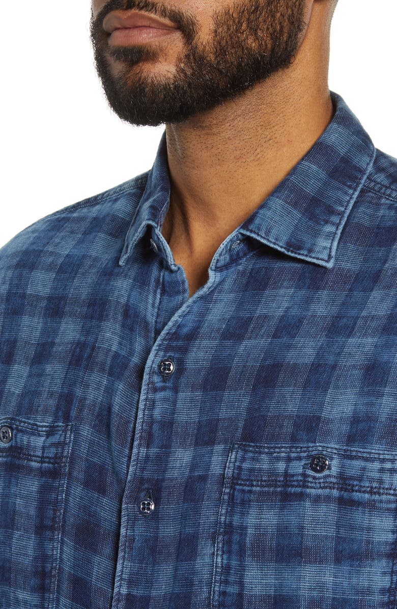 Tommy Bahama India Indigo Check Button-Up Shirt, Alternate, color, 