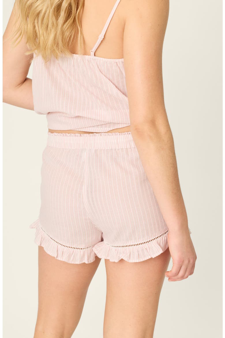 On Cloud Nine Ruffle Trim Cotton Pajama Shorts, Alternate, color, SILVER ROSE