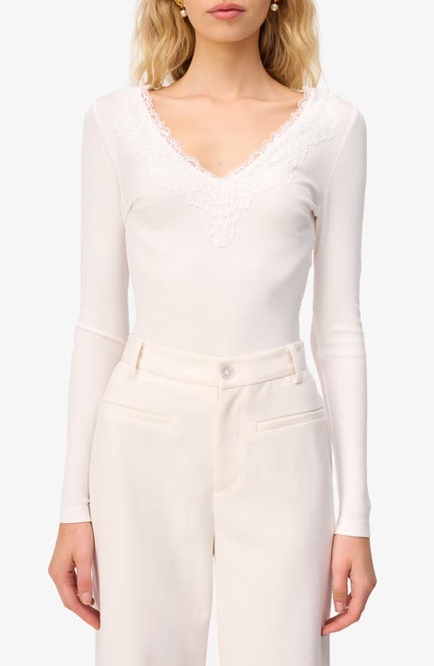Rooney Lace Trim Rib Top