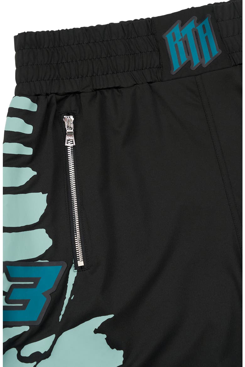 Udo Boxing Shorts, Alternate, color, BLACK LIGHT TEAL RACING