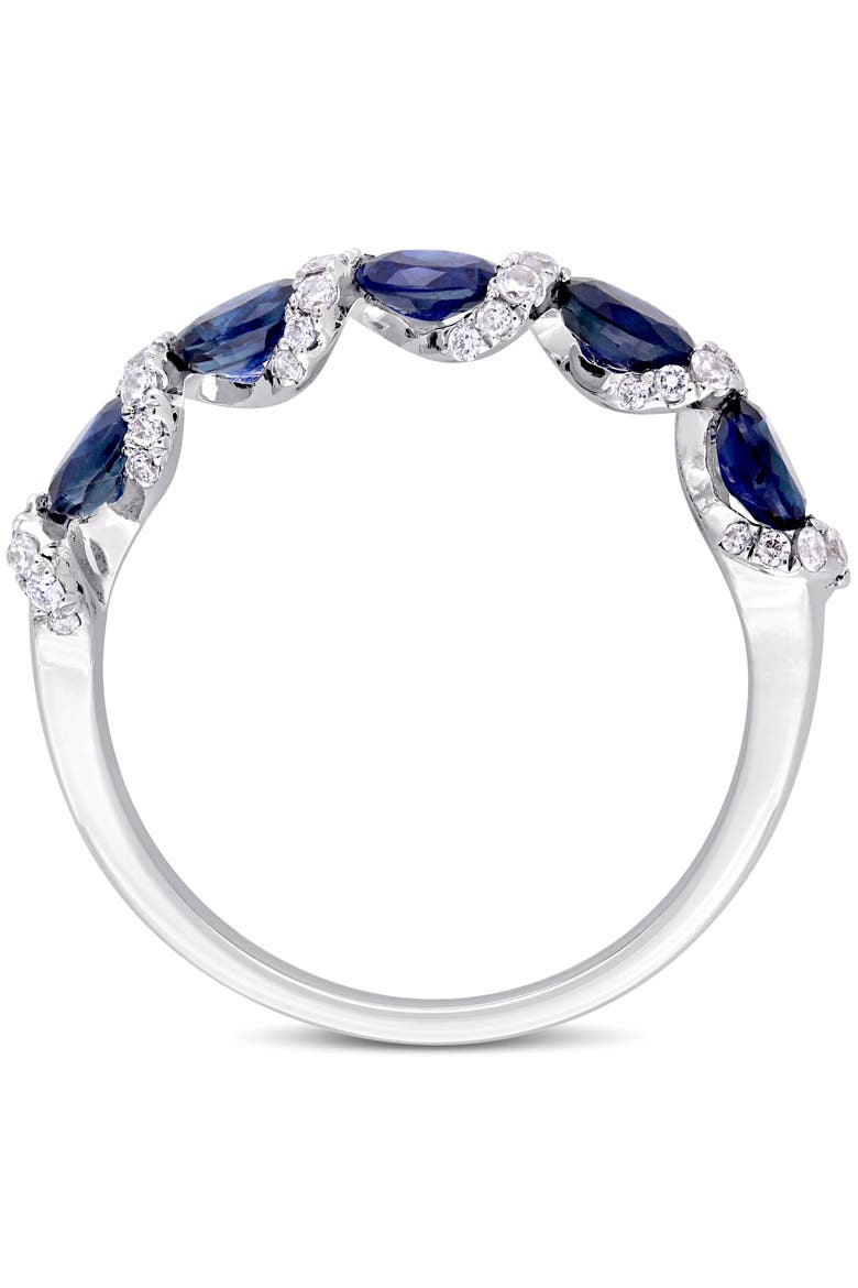 Blue Sapphire & Diamond Ribbon Ring 14k, Alternate, color, Sapphire