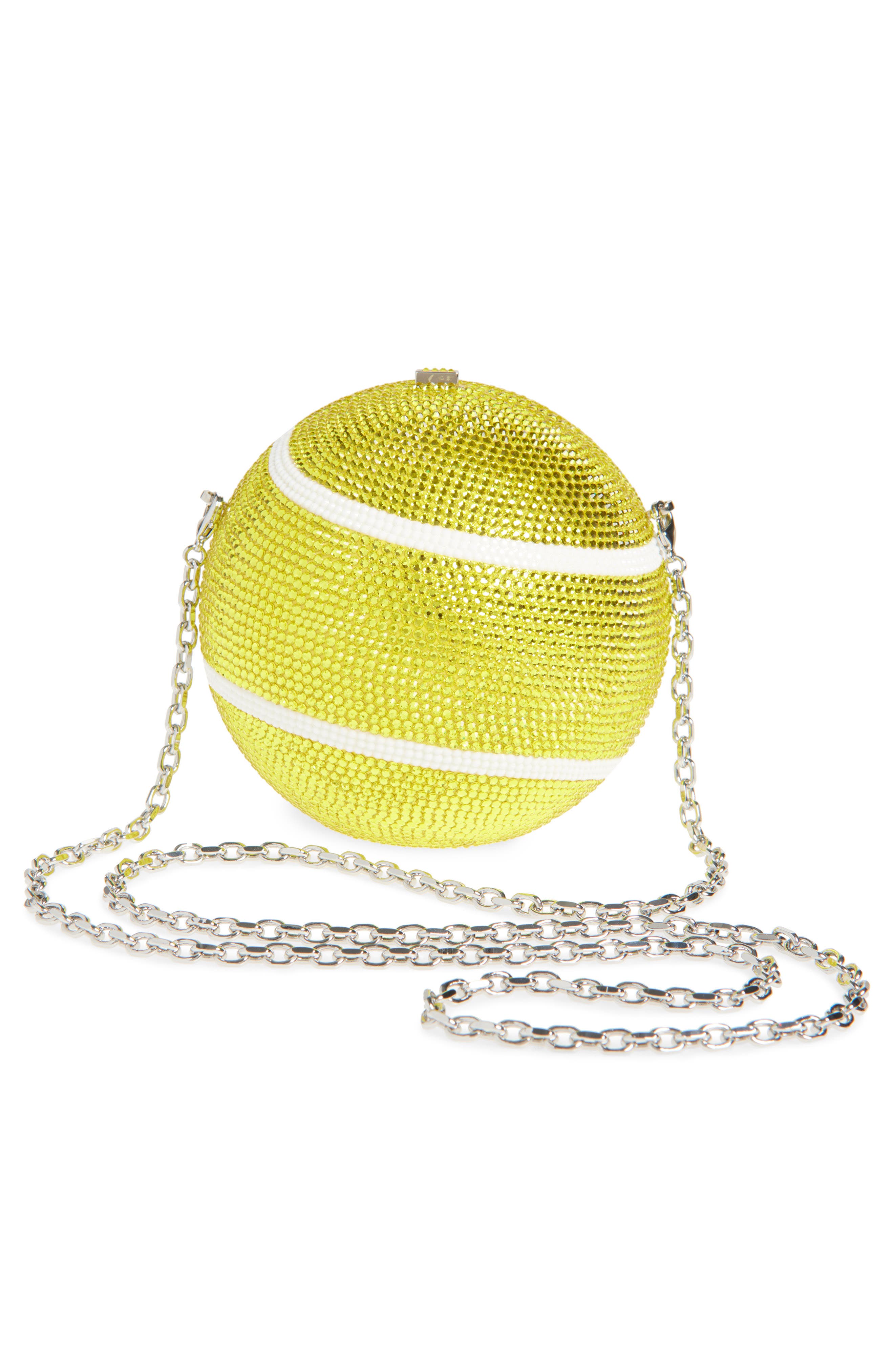 JUDITH LEIBER COUTURE Tennis Ball Crystal Embellished Clutch, Alternate, color, 