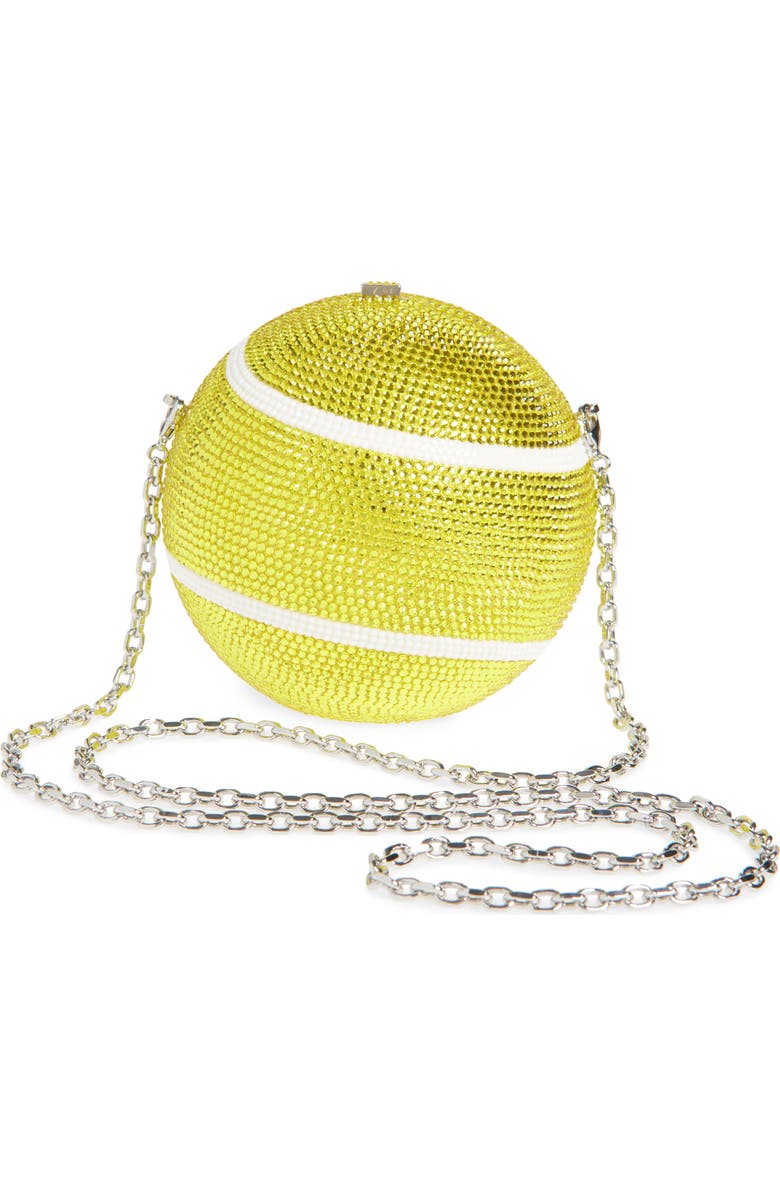 JUDITH LEIBER COUTURE Tennis Ball Crystal Embellished Clutch, Alternate, color,