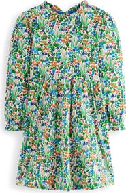 Mini Boden Kids' Floral Long Sleeve Cotton Jersey Dress