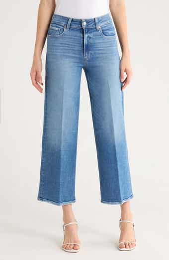 PAIGE Sasha High Waist Ankle Wide Leg Jeans