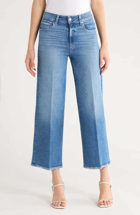 PAIGE Sasha High Waist Ankle Wide Leg Jeans