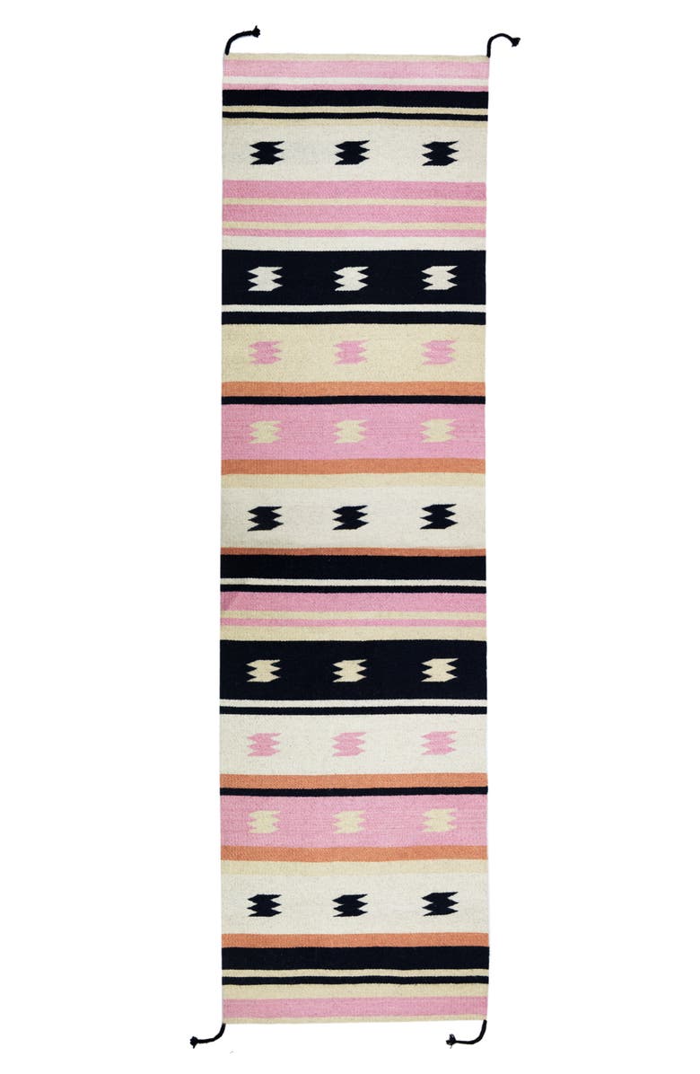 Archive New York Zapotec Multi Handwoven Flatweave Wool Rug, Alternate, color, Pink