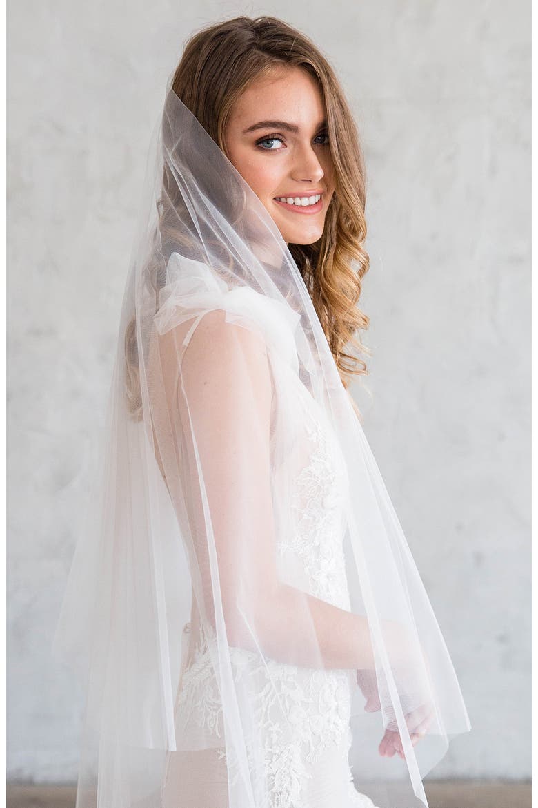 Pacal Double Layer Floor Length Veil (Nordstrom Exclusive), Alternate, color, IVORY