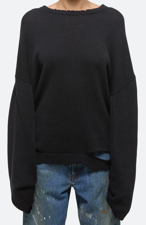 Helmut Lang Distressed Oversize Sweater In Black
