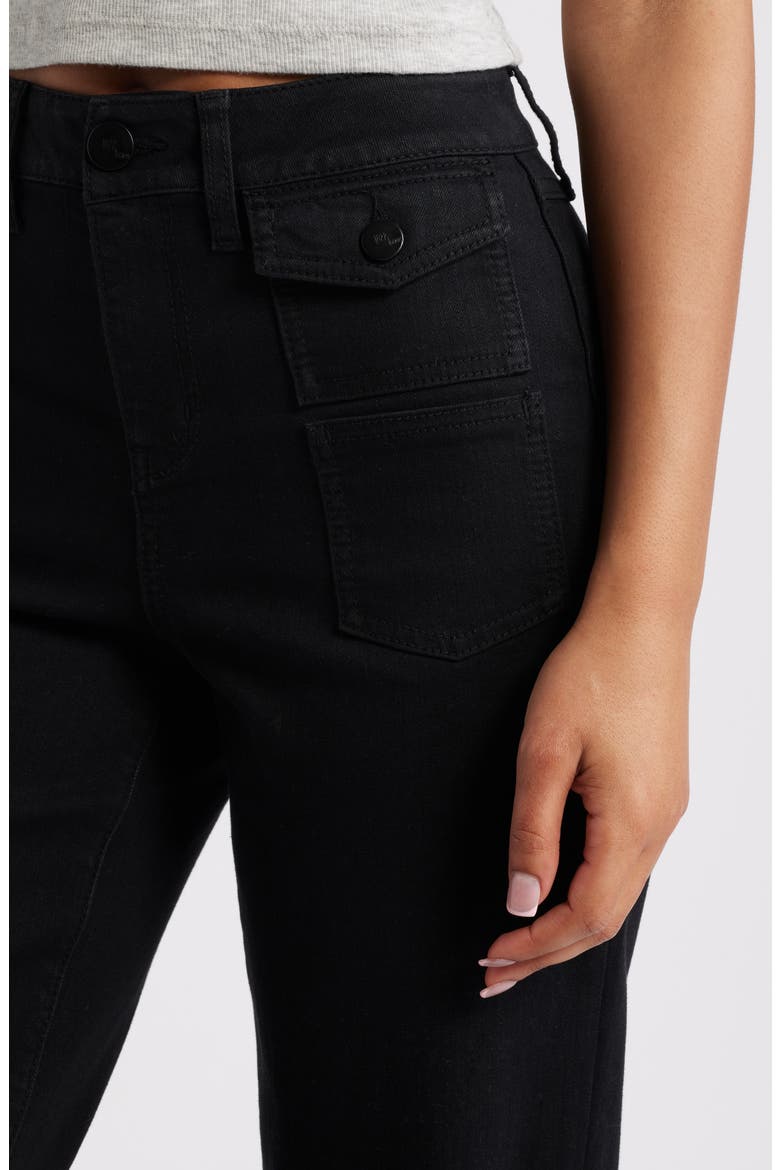 Belle Patch Pocket Flare Jeans, Alternate, color, BLACK