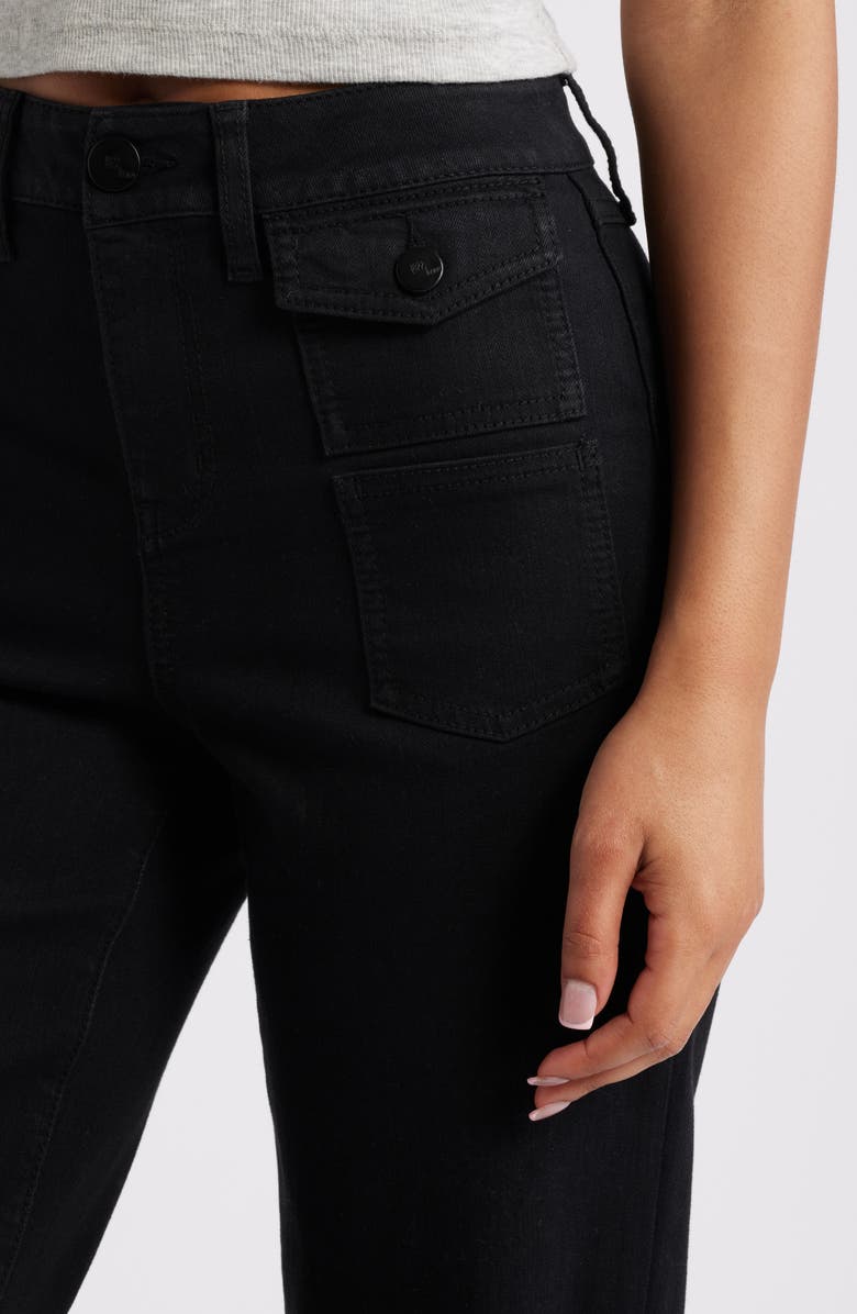 1822 Denim Belle Patch Pocket Flare Jeans, Alternate, color, Black