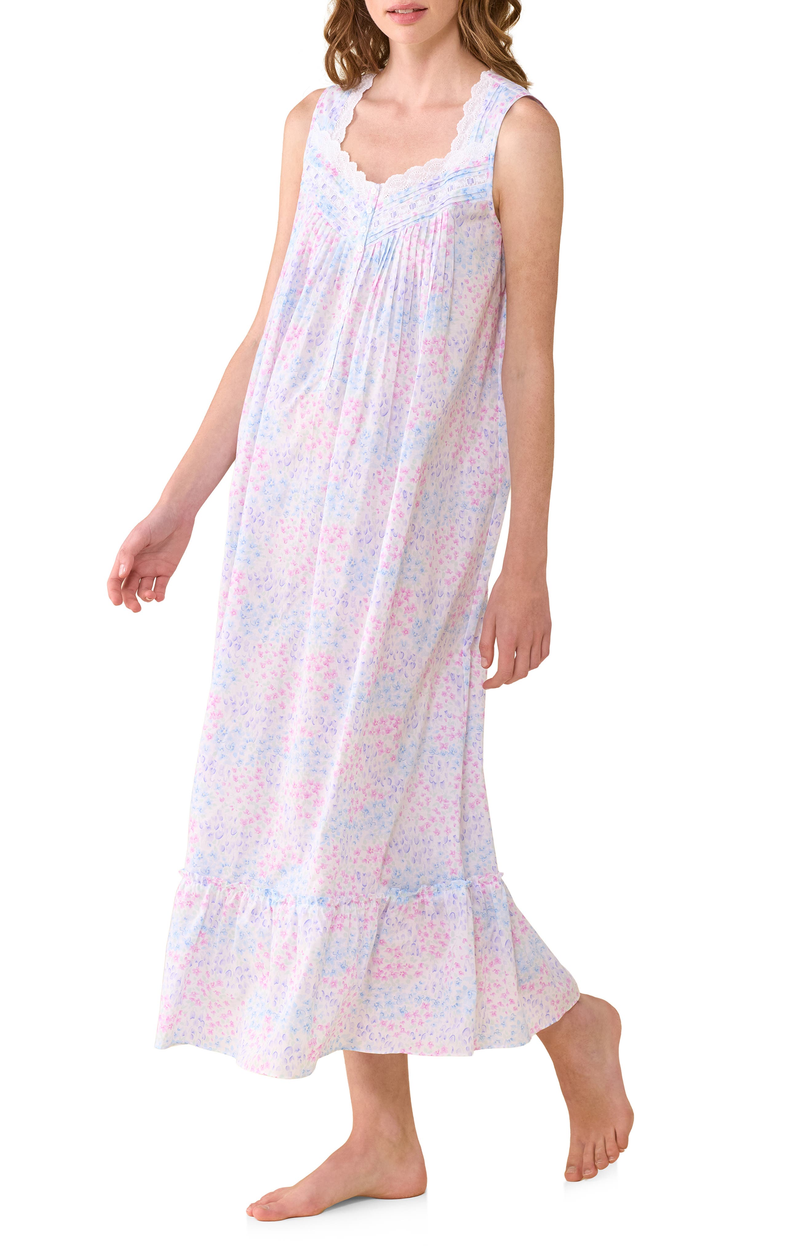 Eileen West Sleeveless Cotton Woven Lawn Ballet Nightgown (Women ...