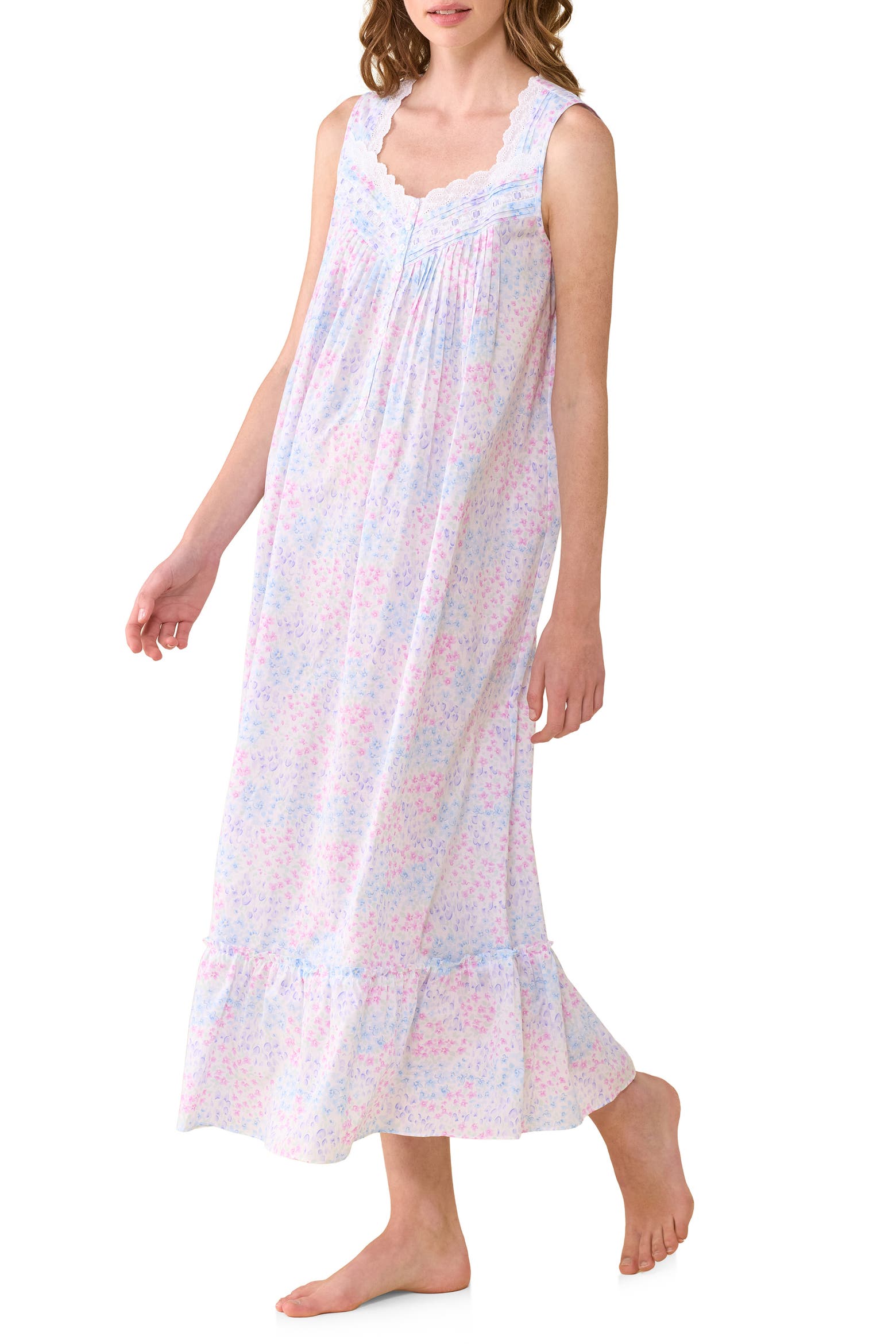 Eileen West Sleeveless Cotton Woven Lawn Ballet Nightgown (Women ...
