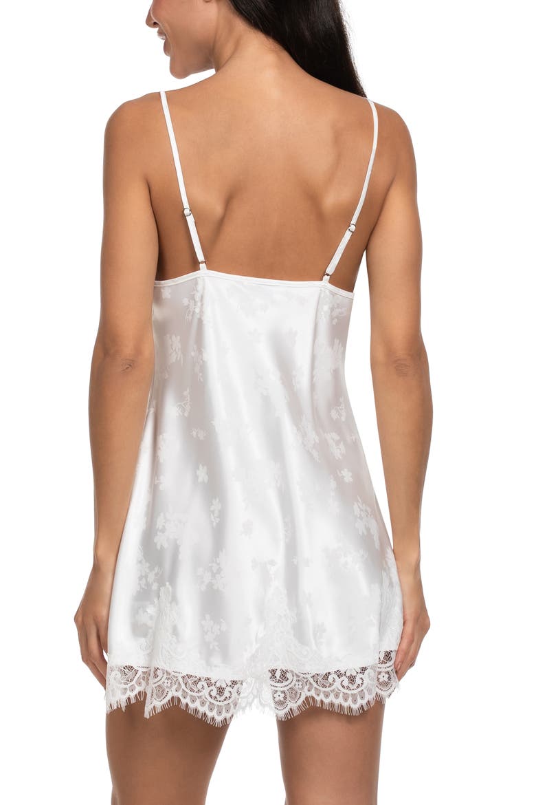 Shane Jacquard Satin Chemise, Alternate, color, IVORY