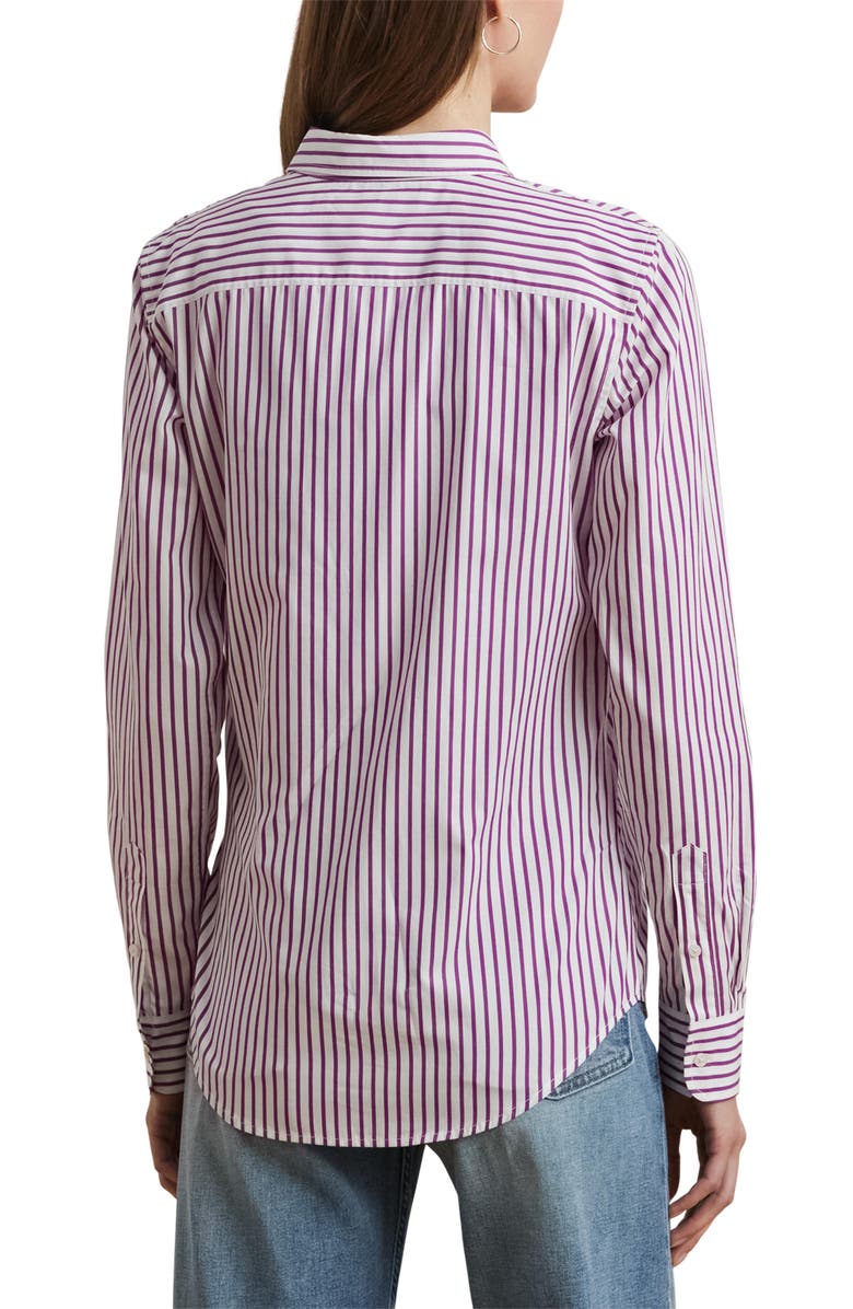 Lauren Ralph Lauren Stripe Classic Fit Cotton Button-Up Shirt, Alternate, color,