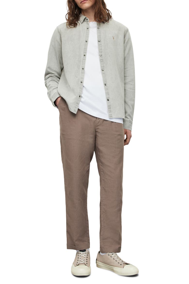 Gleason Chambray Snap-Up Shirt, Alternate, color, GREY