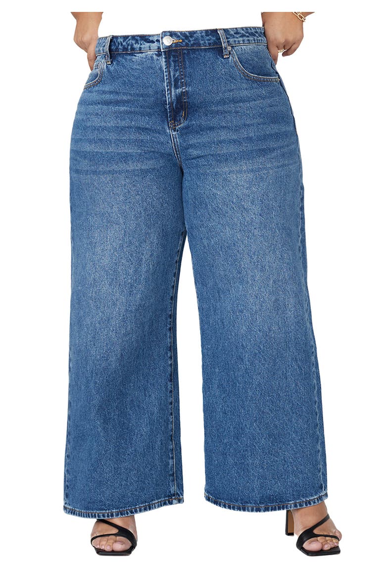 The Yvette Rigid Wide Leg Jean, Main, color, DARK WASH